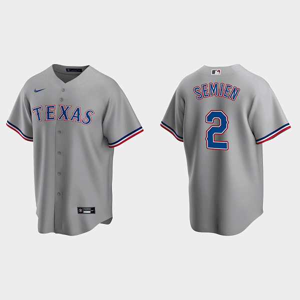 Men's Texas Rangers #2 Marcus Semien Grey Cool Base Stitched Baseball Jersey Men's Texas Rangers #2 Marcus Semien Grey Cool Base Stitched Baseball Jersey